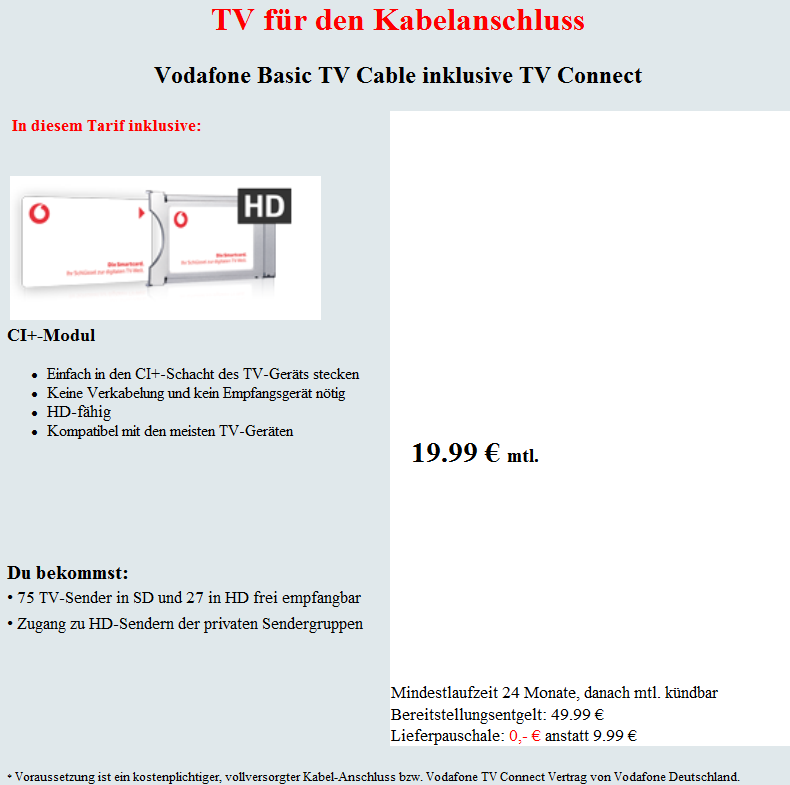 Kabelanschluss anmelden