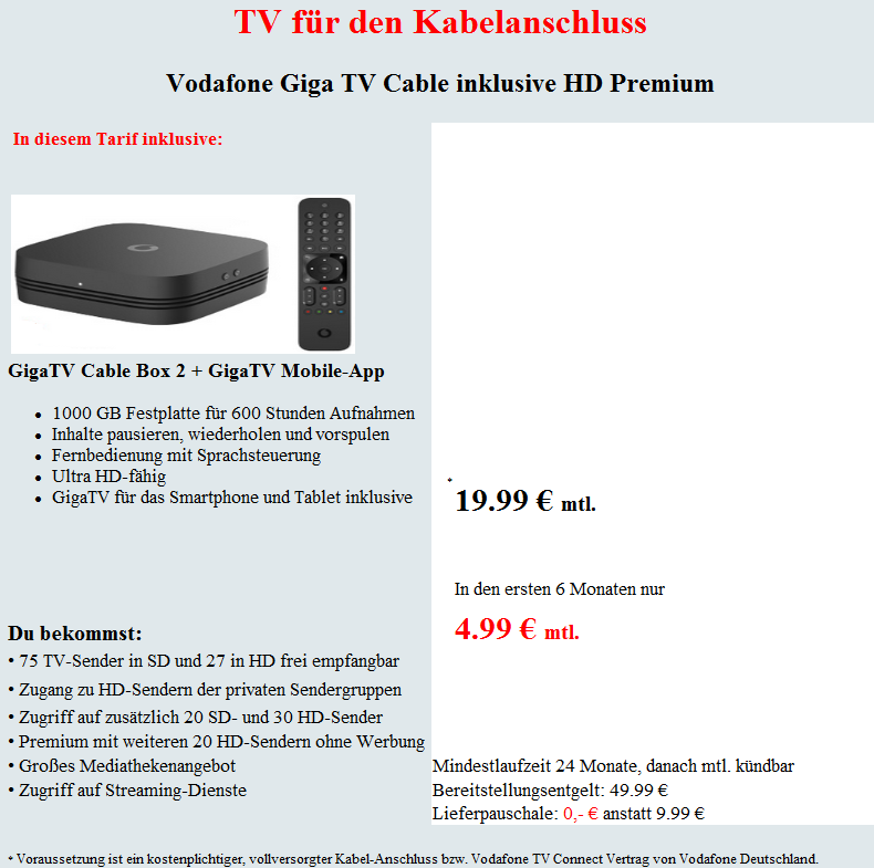 Kabelanschluss anmelden
