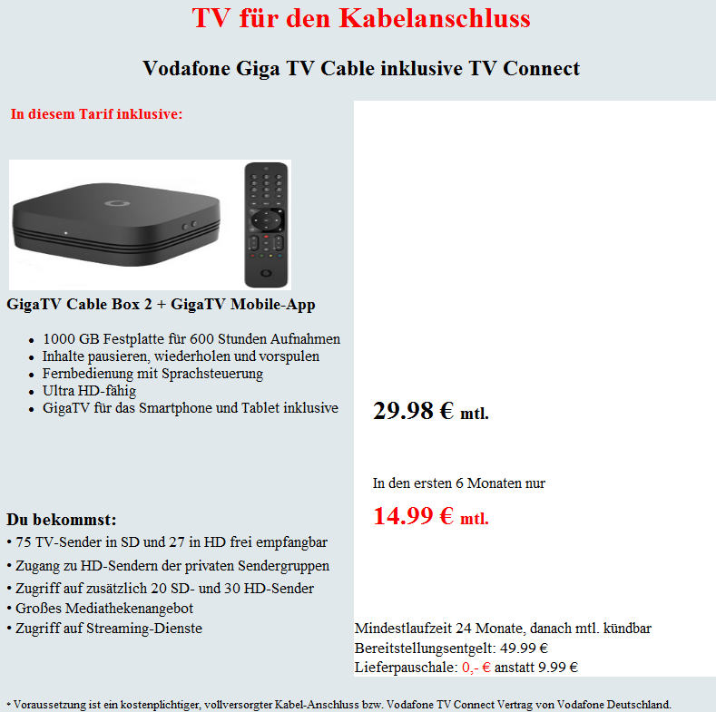 Kabelanschluss anmelden